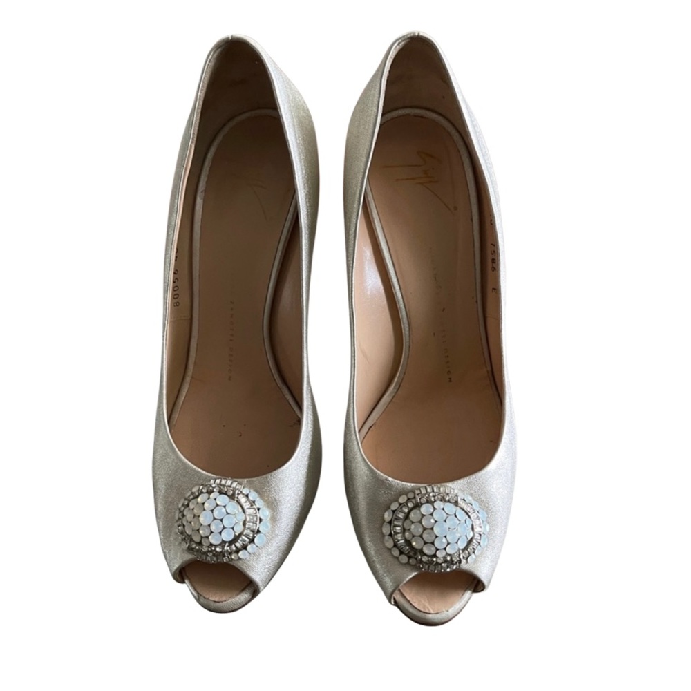Giuseppe Zanotti White Wedding Evening Shoes Heels - Picture 3 of 9